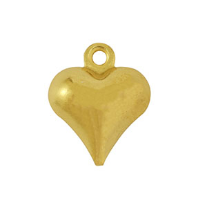 Breloques en acier Inox coeur Dor&eacute;