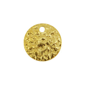 Breloques en acier Inox ronde Dor&eacute;