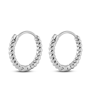 Boucles d'oreilles en acier Inox cr&eacute;oles Argent&eacute;