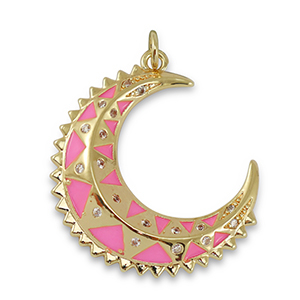 M&eacute;tal TQ laiton breloques lune Dor&eacute;-rose