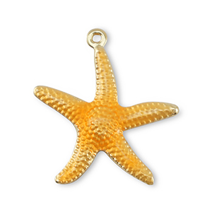 M&eacute;tal TQ laiton breloques &eacute;toile de mer Dor&eacute;-orange