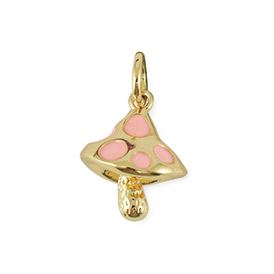 M&eacute;tal TQ laiton breloques champignon Dor&eacute;-rose clair
