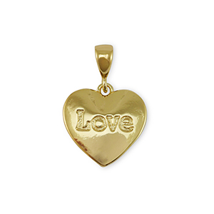 M&eacute;tal TQ laiton breloques coeur "love" Dor&eacute;