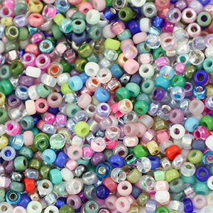 Perles de rocailles Miyuki 11/0 M&eacute;lange bleu-rose-blanc