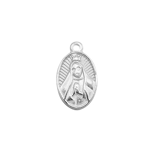 Breloques en acier Inox femme qui prie Argent&eacute;