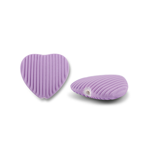 Perles acryliques c&oelig;ur Violet