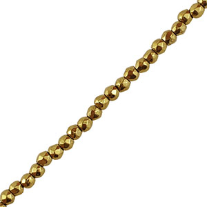Perles h&eacute;matites facett&eacute;es ronde 2mm Dor&eacute;