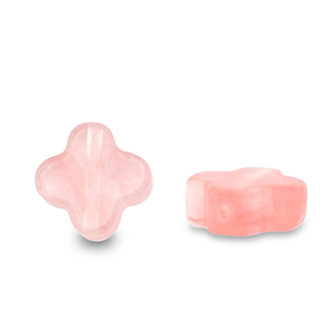 Pierres naturelles perles tr&egrave;fle Rose transparent