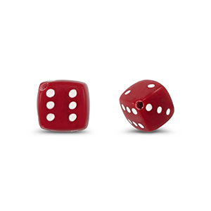 Perles acryliques d&eacute;s Rouge