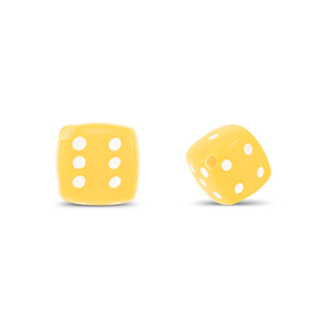 Perles acryliques d&eacute;s Jaune