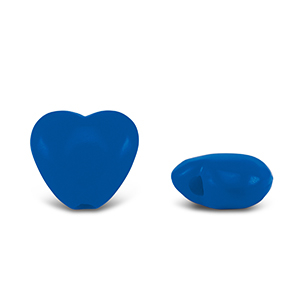 Perles acryliques c&oelig;ur Bleu fonc&eacute;