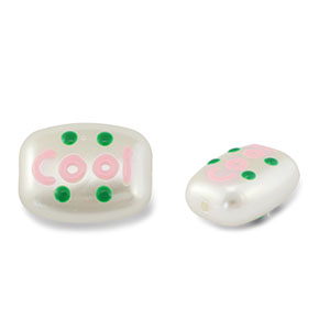 Perles acryliques "cool" Perle-rose clair-vert