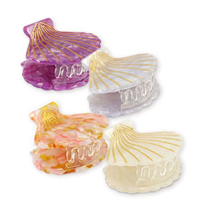 Accessoires cheveux pinces &agrave; cheveux coquillage M&eacute;lange dor&eacute;-violet