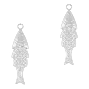 Breloques en acier Inox poisson Argent&eacute;