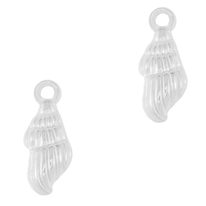 Breloques en acier Inox coquille Argent&eacute;