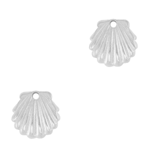 Breloques en acier Inox coquille Argent&eacute;