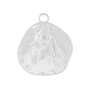 Breloques en acier Inox coquille Argent&eacute;