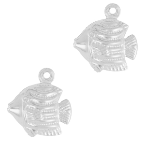 Breloques en acier Inox poisson Argent&eacute;