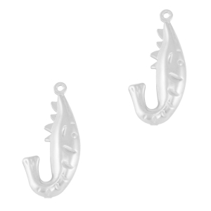 Breloques en acier Inox crevette Argent&eacute;