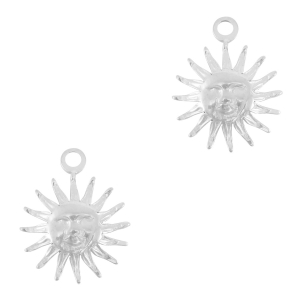 Breloques en acier Inox soleil Argent&eacute;