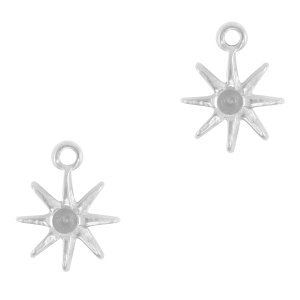 Breloques en acier Inox &eacute;toile Argent&eacute;