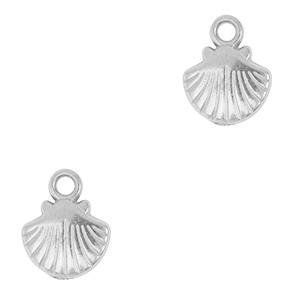 Breloques en acier Inox coquille Argent&eacute;