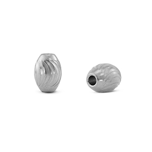 Perles en acier inox ovales Argent&eacute;