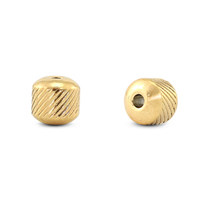 Perles en acier inox 8mm Dor&eacute;