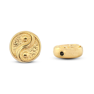 Perles en acier inox Yin & Yang Dor&eacute;