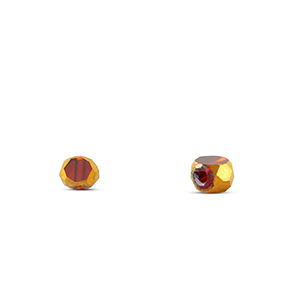 Perles en verre irr&eacute;gulier Rouge transparent-dor&eacute;