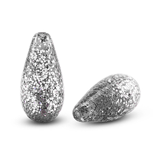 Perles Polaris Elements en forme de goutte Paipo shiny Argent&eacute;