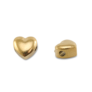 Perles en acier Inox coeur Dor&eacute;