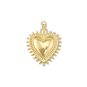 M&eacute;tal TQ laiton breloques coeur Dor&eacute;