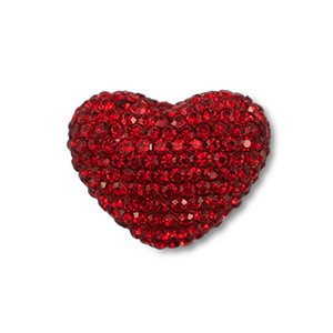 Perles boh&egrave;me coeur Rouge