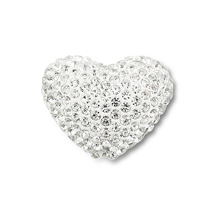 Perles boh&egrave;me coeur Argent&eacute;