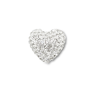 Perles boh&egrave;me coeur Argent&eacute;