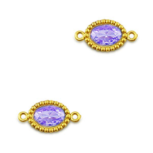 Connecteurs en acier Inox zirconium ovale Dor&eacute;-violet