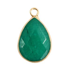 Pierres naturelles pendentifs goutte Vert eden-dor&eacute;