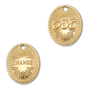 BY31&reg; Breloque en acier Inox num&eacute;ros des anges 555 / change Dor&eacute;