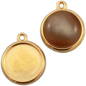 M&eacute;tal DQ serti pour cabochon 20mm Dor&eacute; (sans nickel)