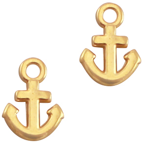 Breloques en m&eacute;tal DQ ancre Dor&eacute; (sans nickel)