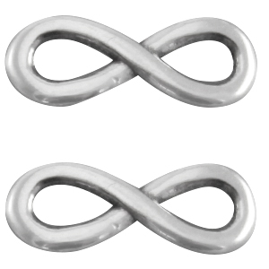 Breloques en m&eacute;tal DQ Infini 15mm Argent&eacute; antique (sans nickel)