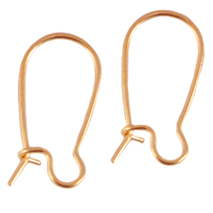 Boucles d'oreilles fil dormeuses en m&eacute;tal DQ 18mm Dor&eacute; ros&eacute; (sans nickel)