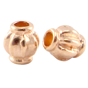 Perles en m&eacute;tal DQ 4x3.5mm Dor&eacute; ros&eacute; (sans nickel)