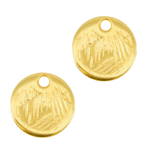 Breloques en m&eacute;tal DQ 9mm Dor&eacute; (sans nickel)