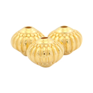 Perles en m&eacute;tal DQ d&eacute;co 8x7mm Dor&eacute; (sans nickel)