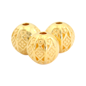 Perles en m&eacute;tal DQ balle boh&egrave;me 8mm Dor&eacute; (sans nickel)