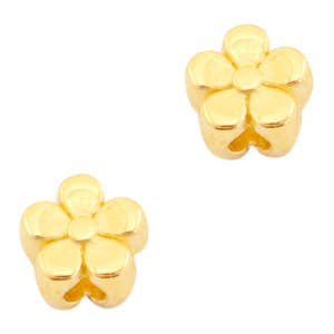 Perles en m&eacute;tal DQ fleur 4mm Dor&eacute; (sans nickel)