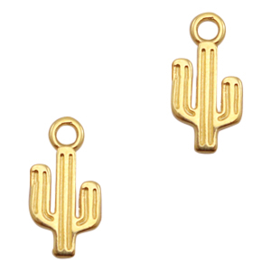 Breloques en m&eacute;tal DQ cactus Dor&eacute; (sans nickel)