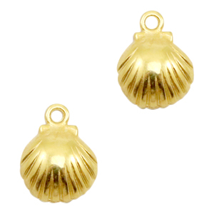 Breloques en m&eacute;tal DQ coquille Dor&eacute; (sans nickel)